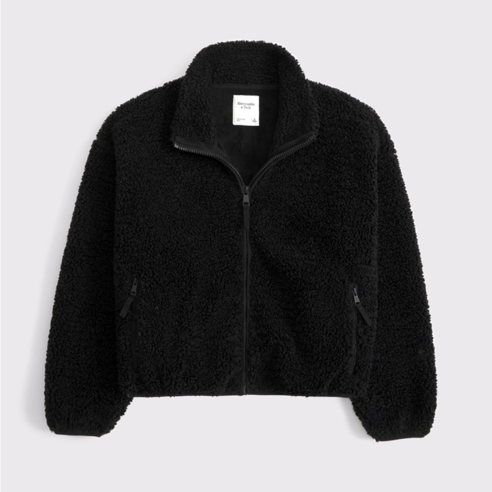 Abercrombie & Fitch Black Sherpa Full Zip XS